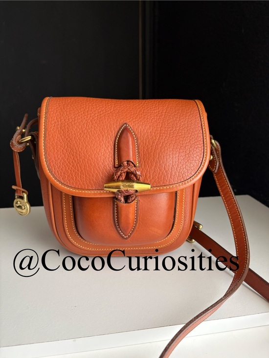 Dooney & Bourke Handbags - Dooney & Bourke awl British Tan Leather mini Outback Square Crossbody Bag